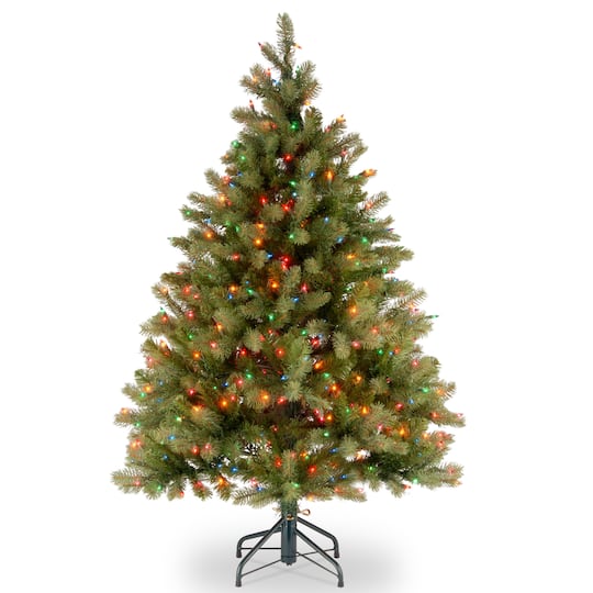 4.5 Ft Pre-Lit Feel Real® Downswept Douglas Full Artificial Christmas Tree, Multicolor Lights By National Tree Company in Green | Michaels®